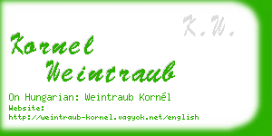 kornel weintraub business card