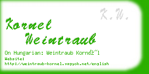 kornel weintraub business card